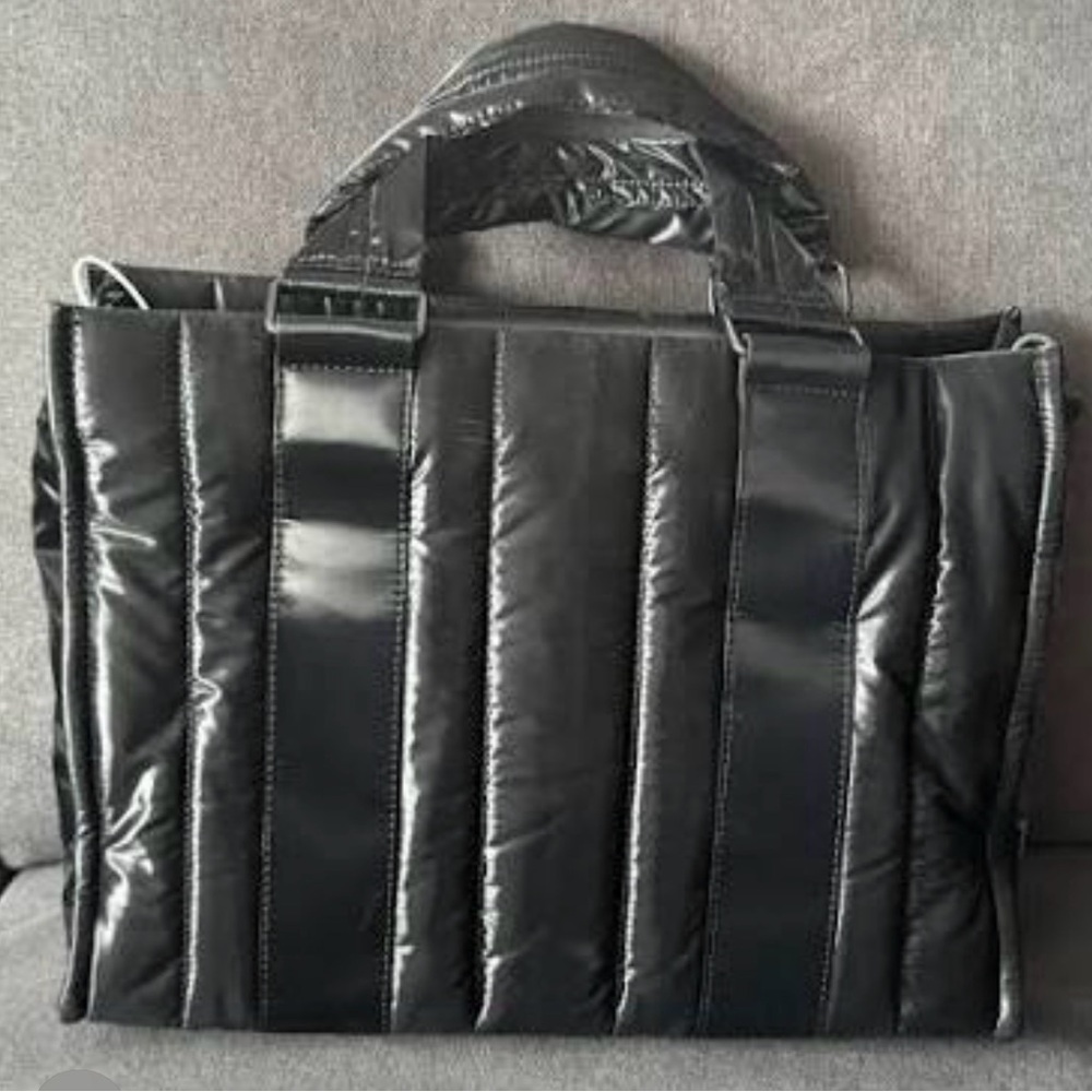 Steve Madden Black Quilted Tote Bag